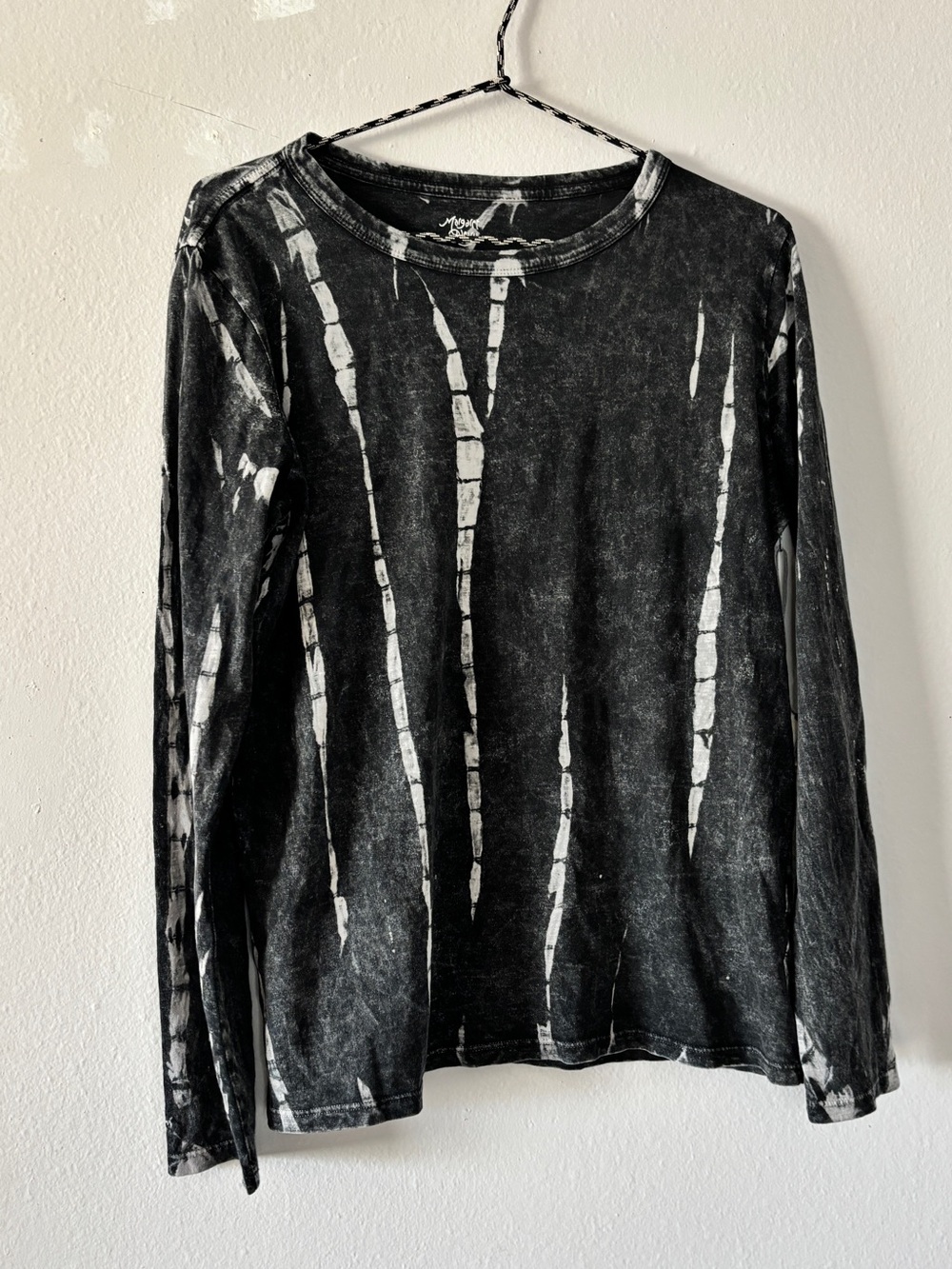 NWT Margaret O'Leary Cotton Crew Neck Tye Dye Acid Wash Long Sleeve Shirt